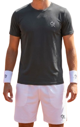 Camisa Esportiva Gola Careca Linha Basic Cinza Chumbo